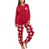 Toocool Pigiama Donna Leggero Morbido Orsetti Maniche Lunghe Pantaloni Completo 2 Pezzi K-687 [Rosso,M]