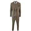 AMEEDA Vestito Uomo Elegante Completo Completo Da Uomo A Quadri Marrone, 3 Pezzi, Con Risvolto A Lancia, Vestibilità Slim, Blazer, Gilet E Pantaloni, Elegante Abito Cerimonia(Brown B,4XL(EU58 or US48))