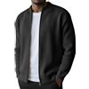 VEMOW Cardigan con Cerniera Completa per Uomo, Casual e a Collo Falso, Coste e Maglie Knit, Invernali e Spesse, Maglie Versatili Ricercate(Black, XXXXL)