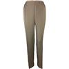 K-Milano Pantaloni da donna con elastico in vita, molto adatti per anziani, pantaloni della nonna, pantaloni a infilare, tasche sicure con zip e piega stirata, taglia corta, beige., 54-56