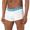 Emporio Armani Underwear Trunk Pop Logo Trunks, Bianco, S Uomo