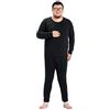 GladiolusA Set Biancheria Intima Termica,Maglia Termica & Pantaloni Termici Alta Elasticità E Alta Traspirabilità Leggings Inverno Nero 6XL