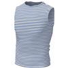 Eosphorus Originale A Righe Tank Top Camicia Senza Maniche Cotone Azzurro Originale Telnyashka Тельнйска, Azzurro chiaro, M
