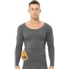 Ouruikia Uomo Intimo Termico Top Doppio Strato Pile Sottile Maniche Lunghe Girocollo Maglione Inverno Caldo Pullover, Grigio, M