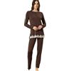 BISBIGLI Pigiama Donna (IT, Numero, 52, Regular, Regular, Standard, Marrone)