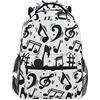 Mnsruu Nero e Bianco Musica Nota Scuola Zaino Da Viaggio Zaino Libro Sacchetto Del Computer Portatile Zaino Casual Daypack per Viaggi/College/Lavoro