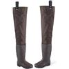 Generic Stivali A Coscia Da Pesca Pantaloni da pesca in nylon impermeabile e stivali con suola in tendine di mucca antiscivolo, resistenti stivali da wading regolabili (Color : Brown, Size : 45 EU)