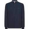 SUN68 Polo Uomo Small Stripes on Collar A34110 Long Sleeve Blu righino Contrasto Cotone Logo PE24 XXX
