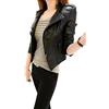 LaoZan Donna Giacca di Cuoio del Faux Cappotti Cappotto Biker Cappotti Moto Invernali Manica Lunga S Nero