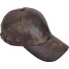 House Of Leather Cappello da baseball in vero cuoio regolabile, sportivo, casual, tinta unita, cappello estivo e invernale, Marina Militare, Taglia unica