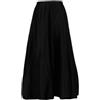 AYAZER Gonna a Lanterna Lunga da Donna in Raso retrò Ampia Vita Alta Gonna Lunga a Trapezio da Ufficio Elegante Stile Moda-Nero-XS