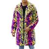 Goolecrimp Cappotto da Uomo in Pelliccia Sintetica Leopardata di Media Lunghezza Cappotto Invernale con Motivo Leopardato Spesso soffice Cappotto Caldo Moda Cappotto Antivento Allentato (Colore 1,XL)