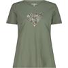 CMP T Shirt Donna in piqué con Dry Function Traspirante Asciugatura Rapida Protezione Solare Design Outdoor con Stampa Natura Leggera per Trekking Sport e Tempo Libero Taglia XL