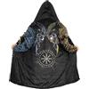 Generic Ragnarok Fenrir Lupo Mantello Parka con Cappuccio Unisex - Mitologia Norrena, Rune, Cappotto Giacca Invernale Calda in Cashmere, Regali Vichinghi per Uomo(Sun and Moon Fenrir,M)