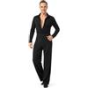 Ready4Dance Pantalone Tampico Uomo Latino Americano a Vita Alta, Nero, Ampio Volume con 2 Pieghe, Tasche Laterali, Taglio Slim alla Caviglia,Taglia XS a 3XL, Retro S