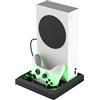 Zhixteu Per Xbox Series X/S Supporto Verticale - Alimentazione USB - 3 Porte USB - Con Luce LED RGB - Supporto per Caricabatterie per Console di Gioco con Maniglia