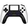 SIMPLETEK - Controller Gaming Wireless con Jack 3,5 mm Compatibile PS4 e PC con touchpad e vibrazione integrata | Bianco
