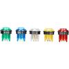 Tomantery Pulsanti Illuminati a LED per Macchine da Gioco, Dimensioni ABS Durevoli, Rosso, Giallo, Bianco, Verde, Blu, Confezione da 5, per Console (5 V)