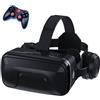 BHJAYIGS Occhiali VR, Visore Realtà Virtuale 3D, VR Visore Cuffie, Glasses 3D con Lenti HD Anti Luce Blu, Compatibili con Smartphone iPhone Android da 4,7-7,2 Pollici, Regalo di Natale, Regalo(E)