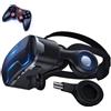 BHJAYIGS Occhiali VR, Visore Realtà Virtuale 3D, VR Visore Cuffie, Glasses 3D con Lenti HD Anti Luce Blu, Compatibili con Smartphone iPhone Android da 4,7-7,2 Pollici, Regalo di Natale, Regalo(E)