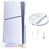 AARONMEI Supporto verticale per PS5/PS5 Slim, base antiscivolo con luce RGB, porta di espansione USB, installazione semplice, accessori console (Bianco)