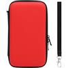 Dpofirs Caso EVA Duro per il Nuovo 2DS XL & 3DS | 6.8x3.9x1.6in a Prova di Acqua PU, 8 Slot di Gioco e Tasca a Maglie con Cinturino da Polso (rosso)