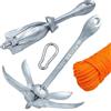 art pesca Kit Ormeggio Ancora ad ombrello con cima galleggiante da 30 mt. e moschettone Per kayak gommoni (2,5 kg.)