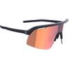 BBB Occhiali da ciclismo ad alto contrasto, occhiali da sole professionali da ciclismo da uomo e donna, protezione UV al 100%, per bici da strada e MTB Valor FLUX nero opaco rosso BSG-81