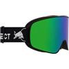 Red Bull Spect Eyewear Red Bull SPECT RUSH 18GR3 Occhiali da sci - Nero opaco con lenti a specchio marrone/verde, unisex, 100% protezione UV, anti-appannamento e anti-graffio, compatibile con casco
