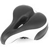 VEQSKING Morbida sella per bicicletta da donna in gel, super comoda con foro per Mountain Bike, nero/verde