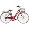 Adriatica Bazam - Bicicletta City Bike Donna 28 Panarea Lady Vintage, Cambio a 6 Velocità, Telaio in Acciaio, Taglia 45, Rosso
