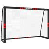 HELIORUSH porte da calcio per giardino per Bambini da Giardino 300x200cm, porta da calcio 3x2 Antiruggine con Protezione EPE, Rete PE 33 Fili, porta da calcio da giardino con 4 Picchetti a U