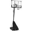 COSTWAY Canestro da Basket per Adulti, Canestro da Basket da Esterno ed Interno Regolabile 150-365 cm con Tabellone in PC, Ruote, Asta e Base Riempibile