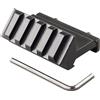 Gexgune Supporto per guida offset a 45 gradi - Supporto P.icatinny completamente in metallo da 20 mm per punto rosso, laser, torcia elettrica - 5 slot, antiurto (chiave inclusa)