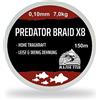 Major Fish Lenza da pesca intrecciata a 8 strati Predator Braid Pesce predatore Rosso Bloodred 150 metri (0,18 mm - 15 kg)