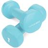 Spokey Shape IV - Set di manubri corti, 2 pezzi, rivestiti in vinile | manubri per fitness: diversi livelli di peso da 0,5 a 2 kg | con nucleo in ghisa