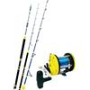 Kolpo Kit Pesca Traina Canna con carrucole 5/15 lb Mulinello Rotante con filo