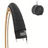 ECOVELO 1 COPERTONE 26 X 1 3/8 (37-590) + CAMERA PNEUMATICO NERO PARA GOMMA X BICI DA PASSEGGIO CITY BIKE STRADALE ADULTO
