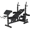 GORILLA SPORTS® Panca Multifunzione - Schienale Regolabile, Portabilanciere, Butterfly, Cavi, Curl per Gambe, Carico Max 280 kg, Nero/Bianco - Panca Pesi, Scott, Stazione Fitness, Allenamento