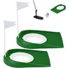 Generic Set di 2 tazze da golf con bandiere, aiuto professionale per allenamento interno ed esterno, giochi da ufficio, verde
