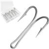 AGOOL Ami da pesca classici doppi in acciaio inox, 8 pezzi classici ganci a rana con forte gambo aperto affilato spinato per acqua salata e d'acqua dolce (10/0-8 pezzi)