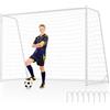 COSTWAY Porta da Calcio 300 x 204 cm con Telaio in Metallo e Rete in PE | Attrezzatura per Allenamento Calcio con 8 Picchetti e 16 Fascette, Facile Montaggio, per Bambini, Giovani e Adulti