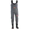Daiwa D-VEC Pantaloni da pesca in neoprene, 4 mm di neoprene, rinforzo sulle ginocchia, tasca sul petto, robusto stivale con Steel Shank, grigio, per pescatori (Taglia 42/43)