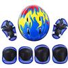 YueWan - Set di 7 protezioni per bambini con casco regolabile, ginocchiere, gomitiere, polsiere per pattini a rotelle