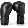 Paffen Sport Black Logo - Guanti da boxe in vera pelle per sparring e allenamento - nero - 12UZ