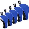Andux Mazze Coprimazze da Golf 460cc Driver Fairway Copritesta 5 Pezzi/Set Collo Corto Verde