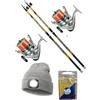 MG GROUP MG FISHING Kit Surfcasting Completo 2 Canne Trabucco Vektor 150gr + 2 Mulinelli Trabucco Oceanic 8000 + Cappello Con lampada integrata e 1 Bustina Ami MG FISHING OMAGGIO