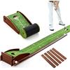 LIFEZEAL Tappetino Golf Allenamento con Buche per Interni (1 buca) | Tappeto Portatile Golf con Ritorno Automatico, Base per Golf, Pad con 3 Panlline, per Esterni