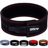 IBRO Powerlifting Leva Gym Belt - Power 10 mm Extreme Heavy Duty Vera Pelle Cinture - Squat Deadlift Bodybuilding sollevamento pesi IPF Power Lifting Strongman per uomo AllBlack M
