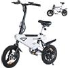 YOBACARID 14 Bici Elettrica Pieghevole, 36V 6.0AH Batteria 250W Motore, Fino a 25-35km, Freni a Doppio Disco e Velocità Massima di 25 km/h Bici E-Bike per Adulti (White)